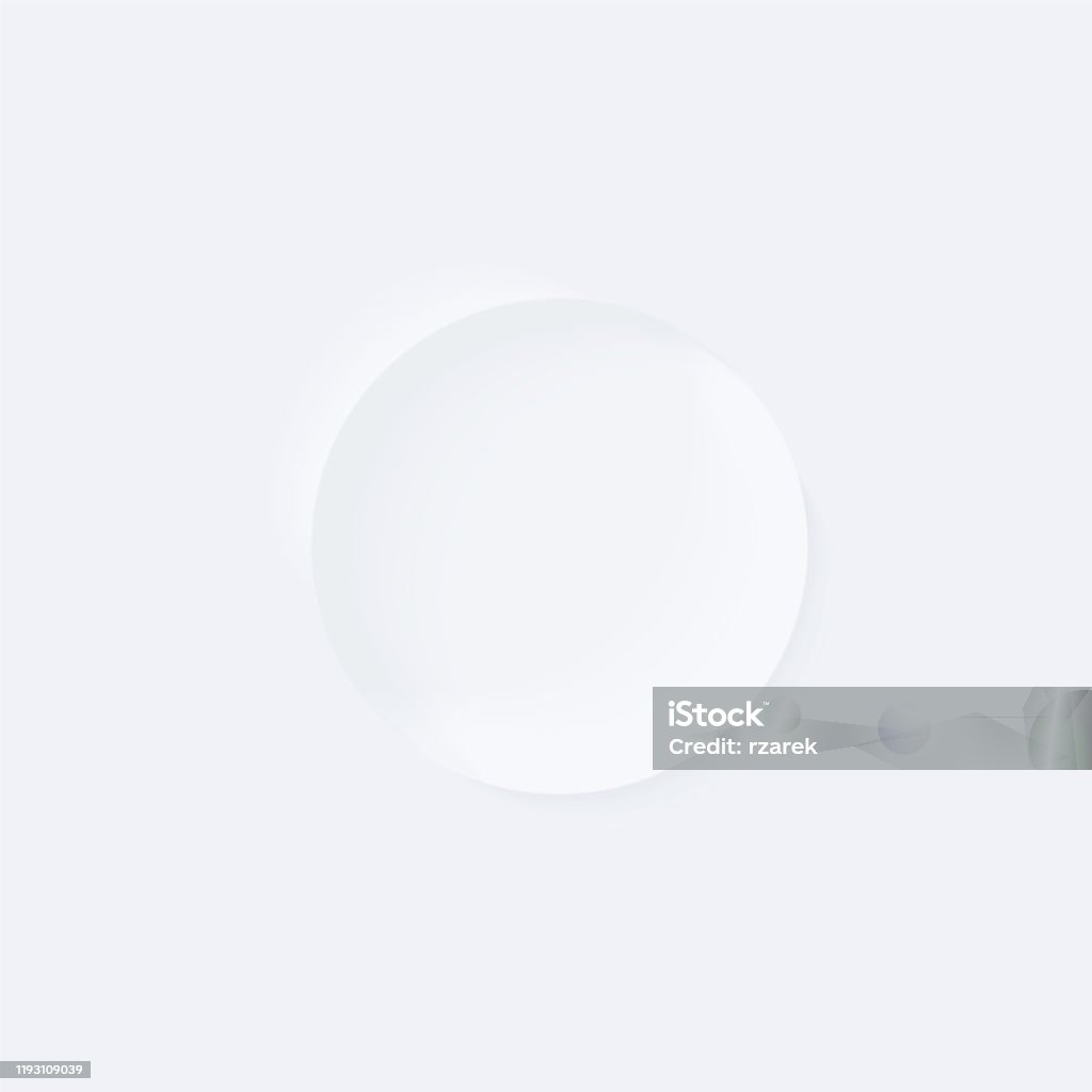 White Blank Round Button With Shadow Design Interface Element With Copy ...