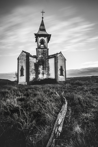Abandoned old spooky church in Vergalijo (Navarre, Spain)