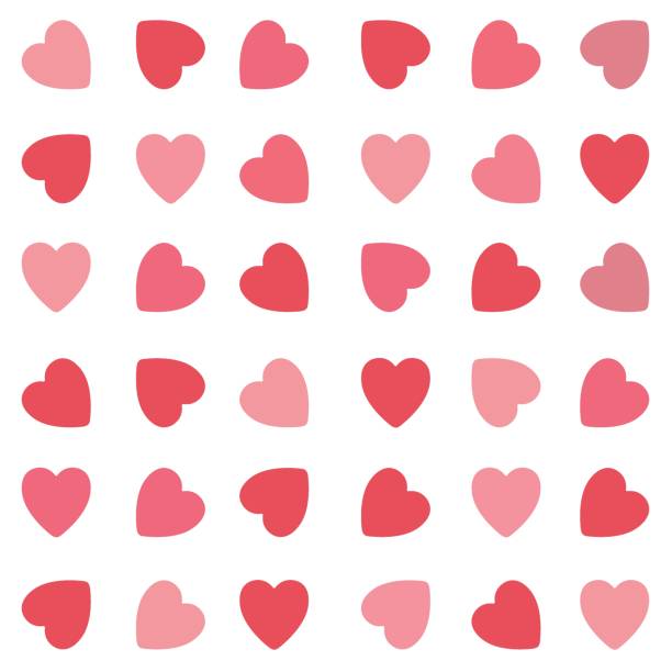 Seamless hearts print vector art illustration