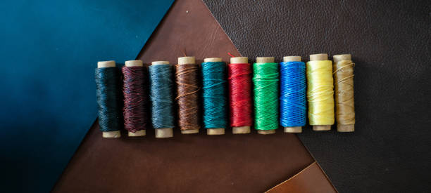 istock colorful linin thread on geuine leather craftmanship working 1193124779