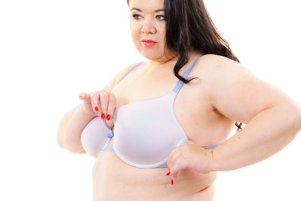 istock Big woman wearing bra 1193125991