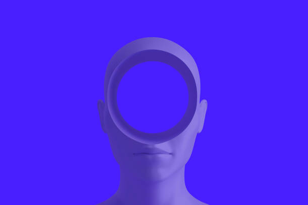istock Concept art on education and problem solving. Porcelain female head with a round hole in it.3D illustration 1193127722