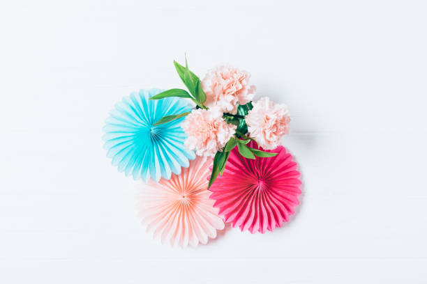istock Top view of bright festive party decorations 1193128767