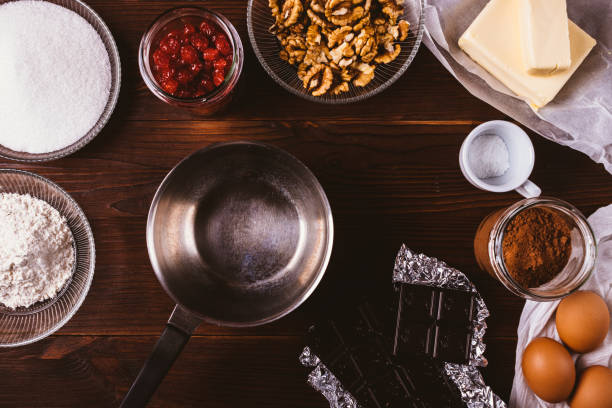 istock Top view of ingredients and kitchen utensils 1193128904