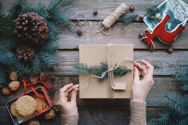 istock Cozy winter background with Christmas decorations and cookies 1193129206