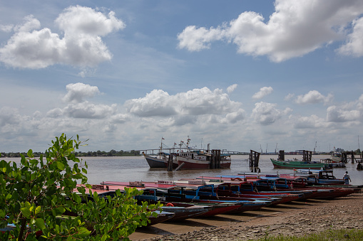 Boats on the shore of Paramaribo