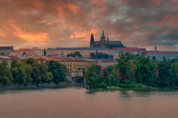 istock Vltava river and St.Vitus Cathedral in Prague 1193131598