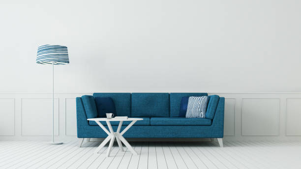 istock The classic blue living room & luxury interior wall / 3D rendering 1193133135