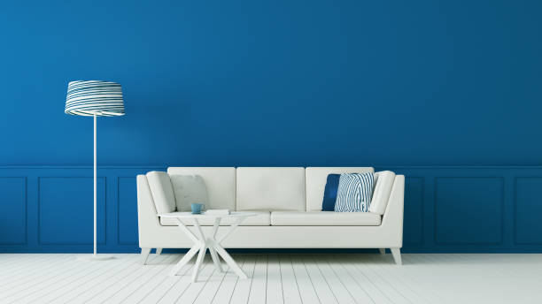 istock The classic blue living room & luxury interior wall / 3D rendering 1193133136