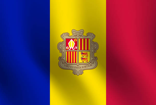 istock Waving flag of Andorra. Vector illustration 1193134617