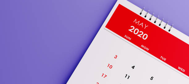 istock 2020 May Calendar on Lavender Background 1193135802