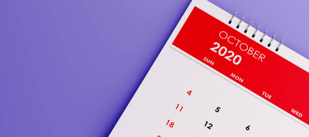 istock 2020 October Calendar on Lavender Background 1193136024