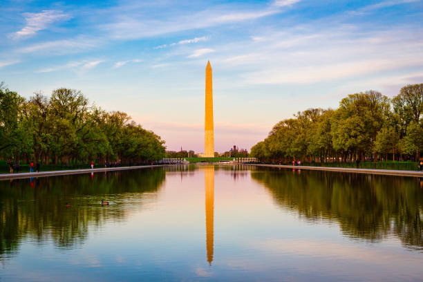 istock The Washington Monument and Reflection Pool in Washington DC at sunset 1193137214
