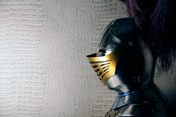 Warrior shield. Isolated background. Golden shield.