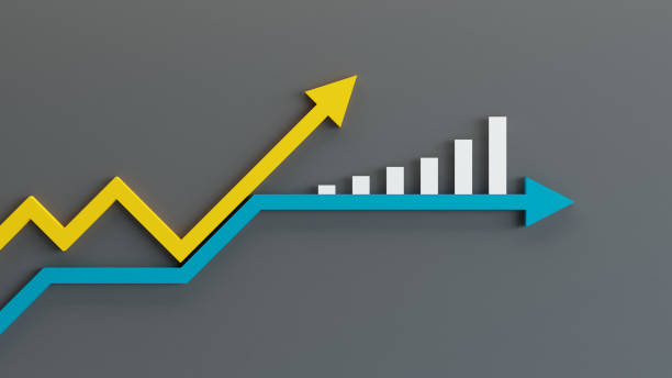 business graph and charts - flow chart strategy analyzing chart imagens e fotografias de stock