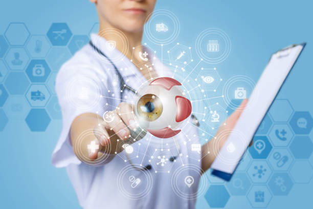 istock The doctor clicks the eye model . 1193142038
