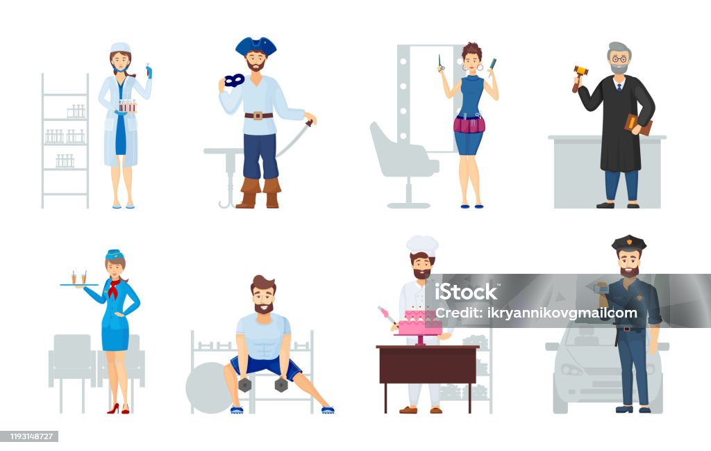 Ilustración de Personas Diferentes Profesiones Vector De Dibujos Animados  Día Del Trabajo y más Vectores Libres de Derechos de Personaje - iStock
