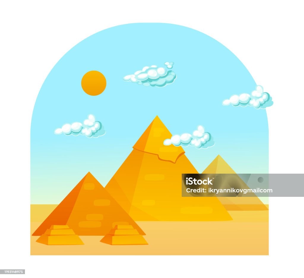 Ilustración de Pirámides Egipcias Contra El Cielo Con Nubes Vector De Dibujos  Animados y más Vectores Libres de Derechos de Pirámide de Kheops - iStock