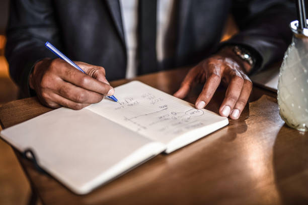 istock African American businessman taking notes close up 1193150648
