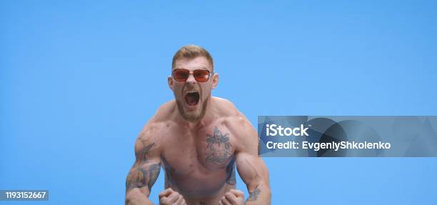 Buff Def Buff Man Showing Off For Camera Stock Photo - Download Image Now - Men ...