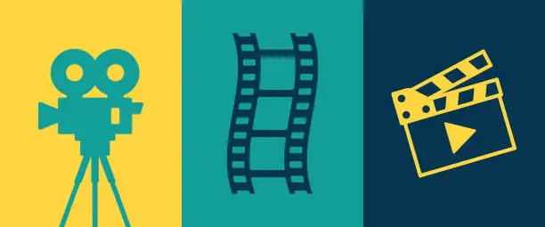 Vector illustration of Film Movies and Video Symbols
