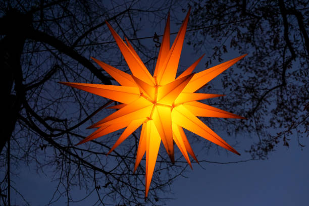 A Moravian star Christmas decoration stock photo