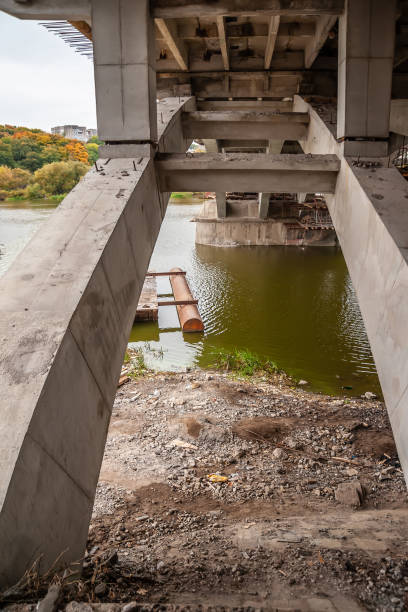 istock Monolithic arches of the bridge during reconstruction 1193158496