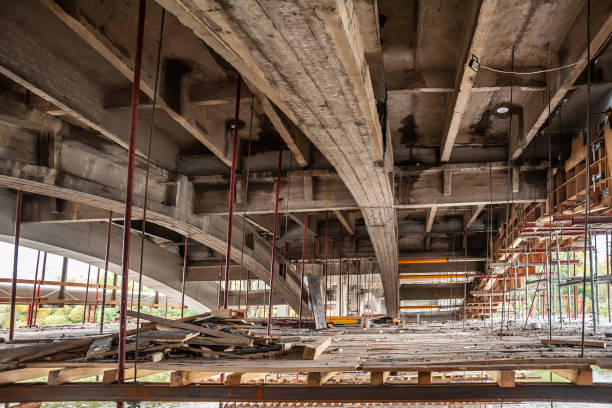 istock Monolithic arches of the bridge during reconstruction 1193158503