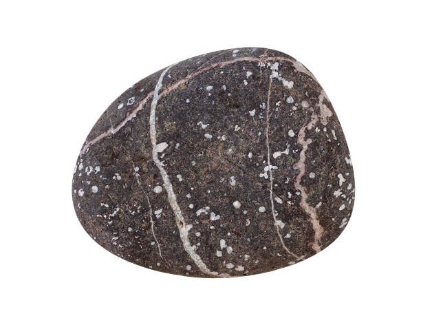 istock Grey stone pebbles, isolated on white background 1193162506