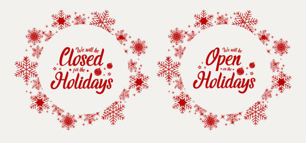 Christmas,new year closed or open vector art illustration