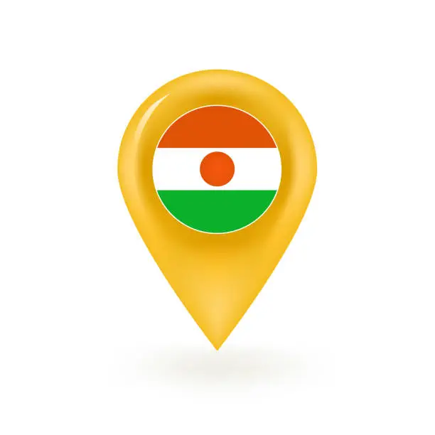 Vector illustration of Niger Flag Map Pin Icon