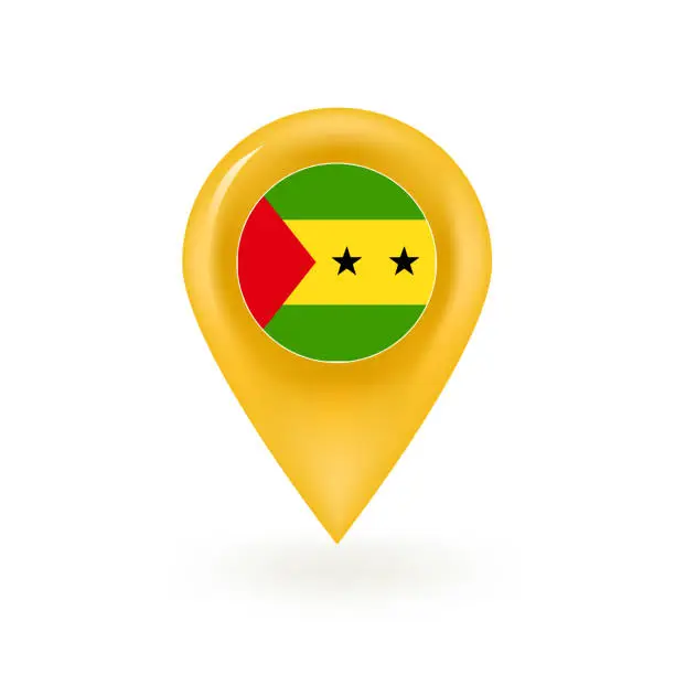 Vector illustration of Sao Tome and Principe Flag Map Pin Icon