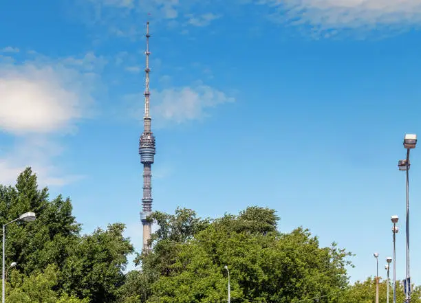 Photo of Ostankino TV tower in Moscow. Russia