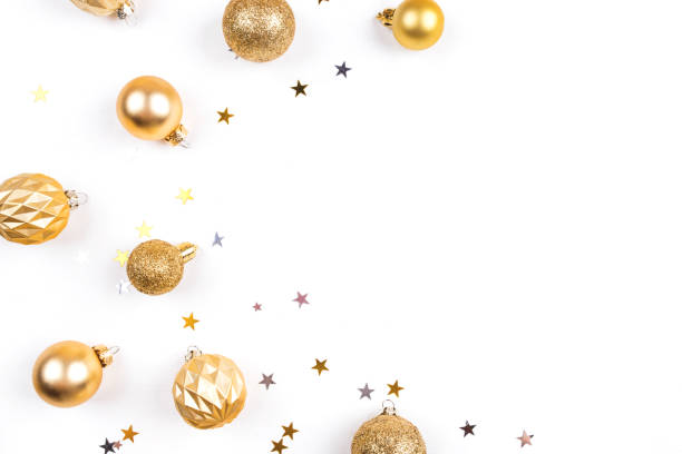 istock Festive white background with Christmas decorations. 1193171163