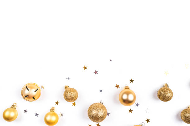 istock Festive white background with Christmas decorations. 1193171165