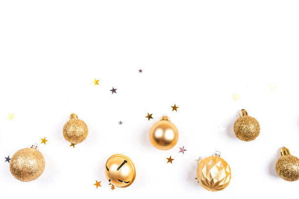 istock Festive white background with Christmas decorations. 1193171170
