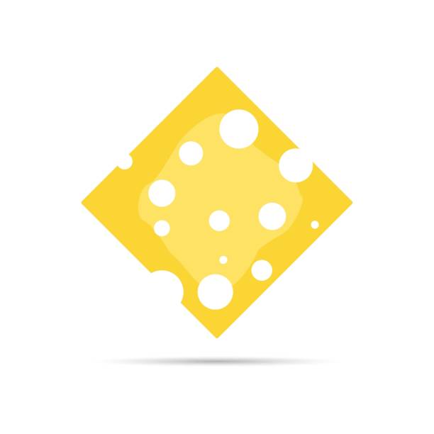 cheese icon. slice of cheese in the cut. Vector cheese icon. slice of cheese in the cut. Vector illustration swiss cheese slice stock illustrations