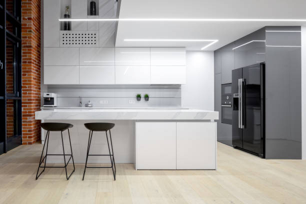 istock Elegant white and gray kitchen 1193171668