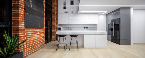 istock Panorama of loft style kitchen 1193172178