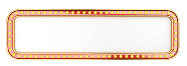 istock Golden casino banner - design template, with lightbulbs around. Front view. 1193172851