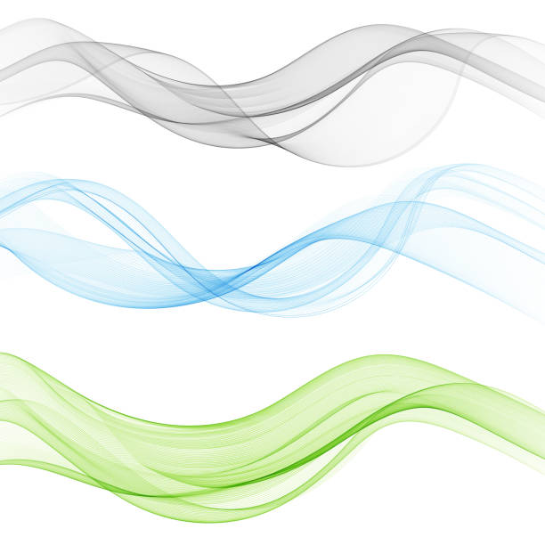 ilustrações de stock, clip art, desenhos animados e ícones de vector set abstract wave pattern. blue wave. green wave. gray wave. transparent wave set. color wave. smoke wave. - swirl backgrounds blue single line