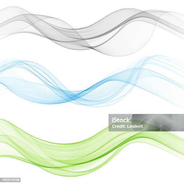 Vector Set Abstract Wave Pattern Blue Wave Green Wave Gray Wave ...