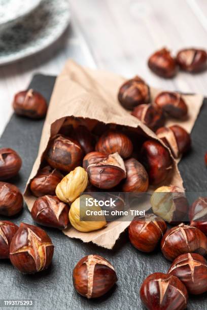 Roasted Chestnuts Stock Photo - Download Image Now - Roasted Chestnut, Sweet Chestnut Tree, Roasted