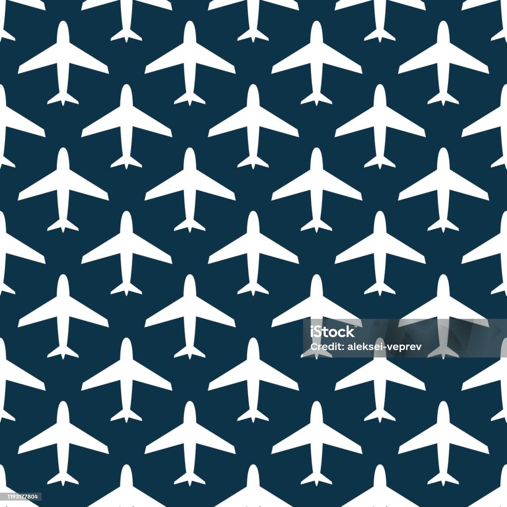Airplane Vector Seamless Pattern Stock Illustration - Download Image ...