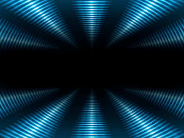 istock Converging blue glowing neon lines on a black background 1193182626