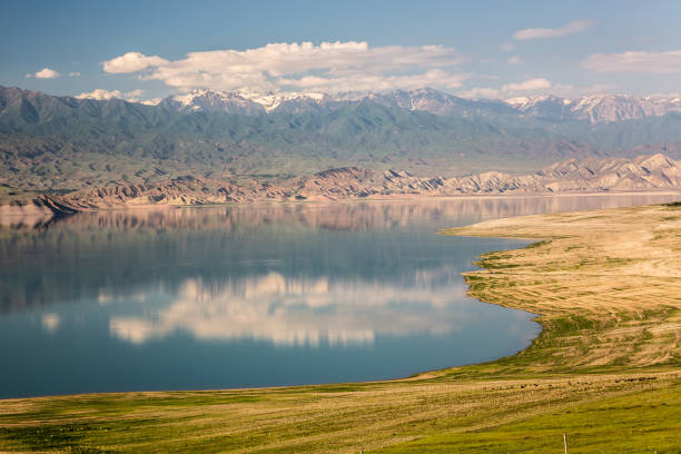 istock gorgeous snow mountain and lake 1193197707