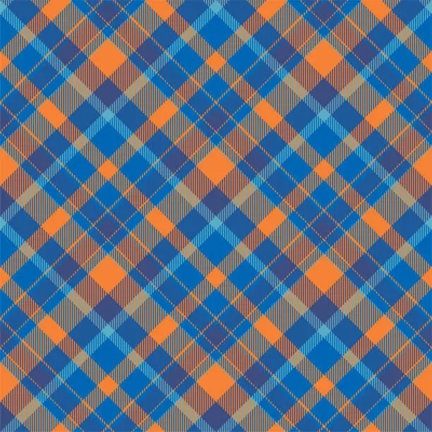 Vector illustration of Tartan scotland seamless plaid pattern vector. Retro background fabric. Vintage check color square geometric texture.