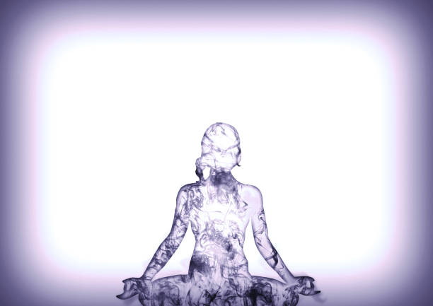 istock Back view of abstract woman meditating 1193204611