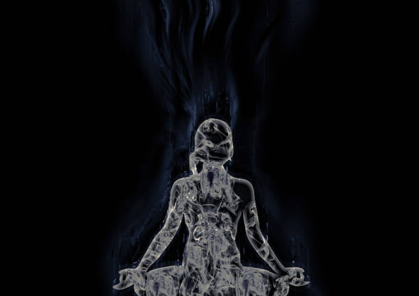 istock Back view of abstract woman meditating 1193204622