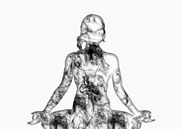 istock Back view of abstract woman meditating 1193204630